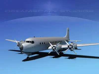 Douglas DC-7C Bare Metal 3D model
