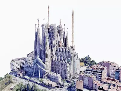 Sagrada Familia Low-poly 3D model
