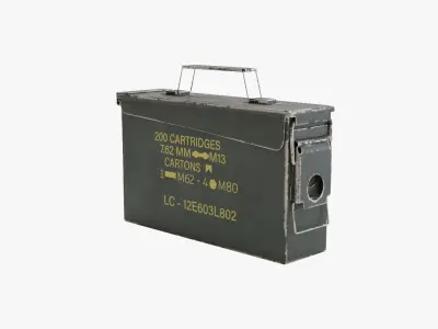 Ammo Can 3 Rusted 3D model