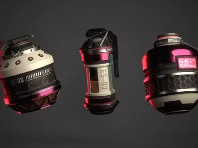 Sci-Fi Grenades 3D model