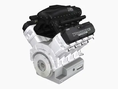 Proline 481x engine Low-poly 3D model