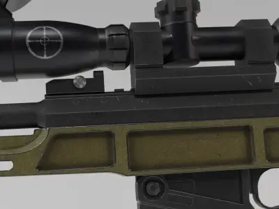 Russian Modern Sniper Rifle SV98 Low-poly 3D model