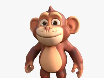 Cartoon Ape Monkey  Low-poly 3D model