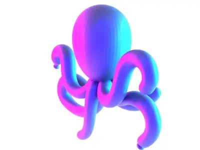 Purple Octopus Balloon Decoration Props Second Life toy 3D print model