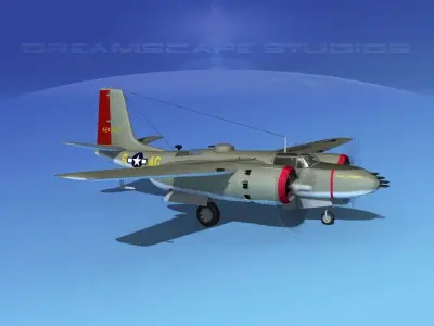 Douglas A-26B Invader V06 USAAF 3D model