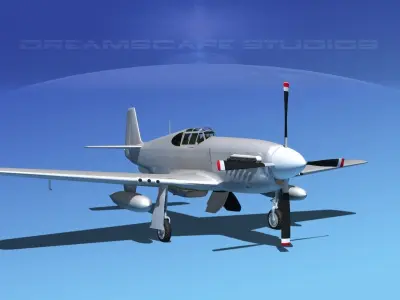 North American P-51B Mustang Bare Metal 3D model