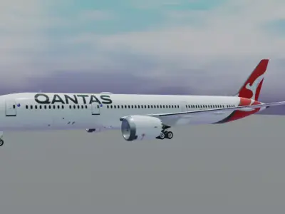 Qantas Boeing 787 9 Dreamliner 3D Model Low-poly 3D model