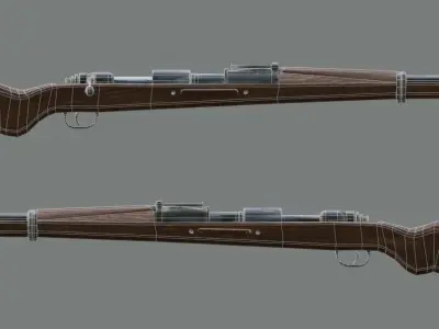 Karabiner k98 rifle Low-poly 3D model