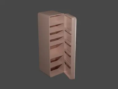 Refrigerator Low-poly 3D Model Game Ready Free low-poly 3D model