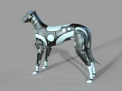 Robot Dog Doberman 3D model