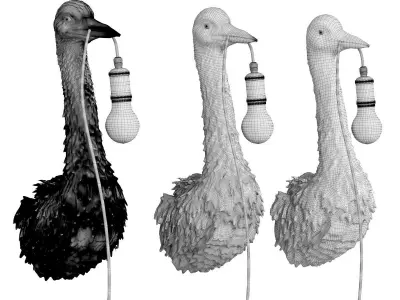 Wall Lamp Animal Heron 3D model