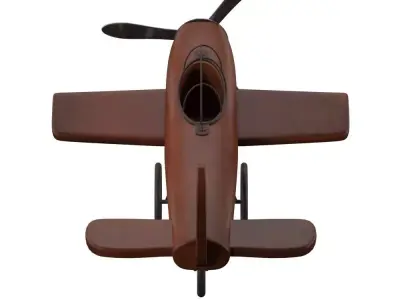 Styled Wood Metal Airplane Sculpture 3D model