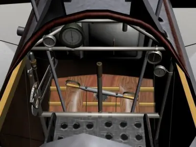 French Nieuport 24 WW1 Biplane fighter Low-poly 3D model