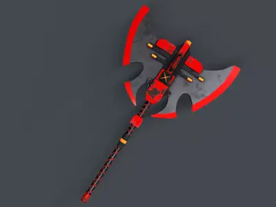 Sci-Fi Axe V4 - 04 Low-poly 3D model