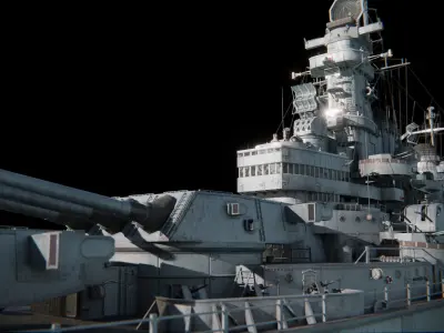 USS Iowa - BB61 Low-poly 3D model