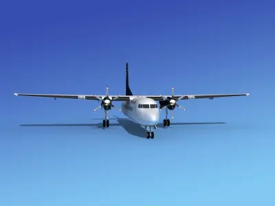 Fokker 50 Kish Air 3D model