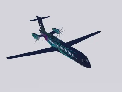 Embraer NG Turboprop Low-poly 3D model