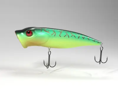 hard lure - colorful popper 3D model