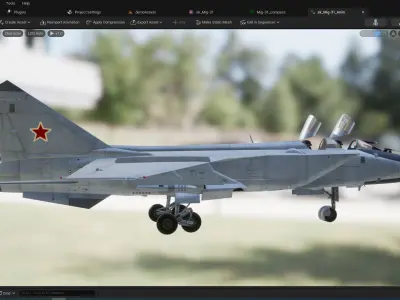 Rigged Mig-31Foxhound with Cockpit Low-poly 3D model