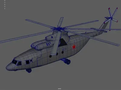 Lowpoly Mi-26 Helicopter 3D Model Low-poly 3D model
