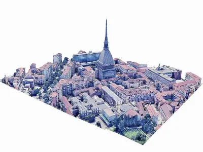 Mole Antonelliana Low-poly 3D model