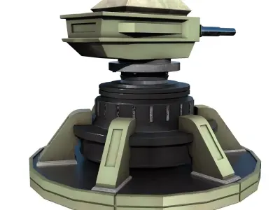 Sci-fi Turret PBR Low-poly 3D model