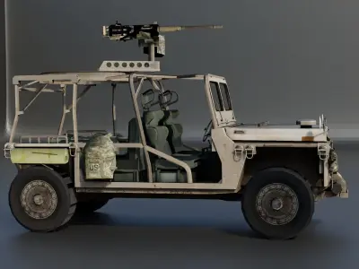 Growler ITV Military Vehicle  Low-poly 3D model