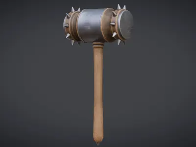 Gavel Hammer Melee Low-poly 3D model