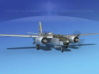 Douglas A-26C Invader V04 USAAF 3D model
