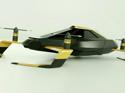 Flying car concept vehicle 3D model