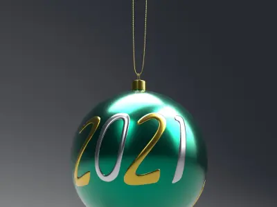 Christmas green ball Free 3D model