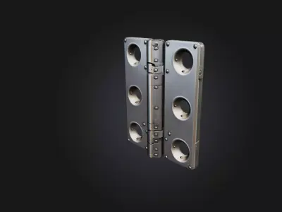 Realistic Metal Door Hinge Low-poly 3D model