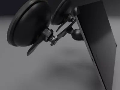 Aircraft Electronic Flight Bag EFB     Tablet with suction mount Low-poly 3D model