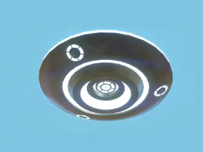 Spaceship UFO B1 - Gray - Alien SciFi Vehicle Low-poly 3D model