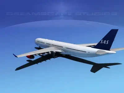 Airbus A340-600 SAS 3D model