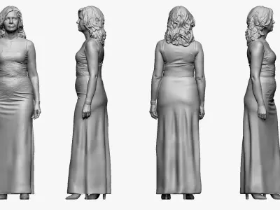 001503 woman in an evening dress 3D model