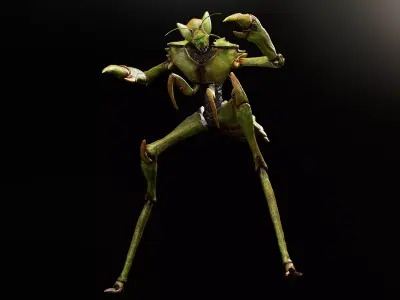 Insectoid Alien Humanoid  3D Character Low-poly 3D model