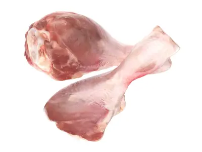 Chicken leg drumstick raw Low-poly 3D model