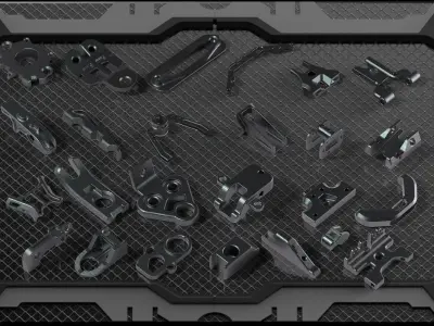 kitbash hard surface pack automatic num3 3D model
