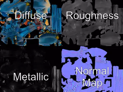 Cobalt Bug Humanoid model pack Low-poly 3D model