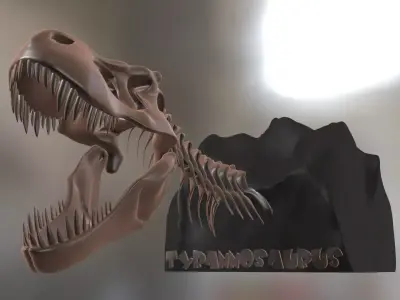 Tyrannosaurus Cranium Low-poly 3D model