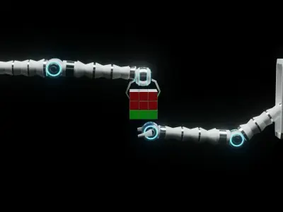 robot arms solving cube 3D model