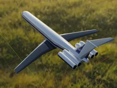 VC10 1500 Style Quad Jetliner - Custom Rear-Engine Low-poly 3D model