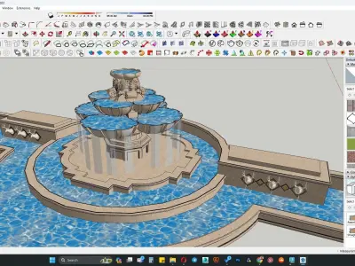 CLassical monument fountain 3d model 3D model