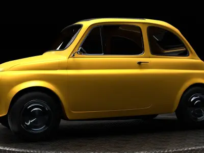 Fiat 500 Free low-poly 3D model