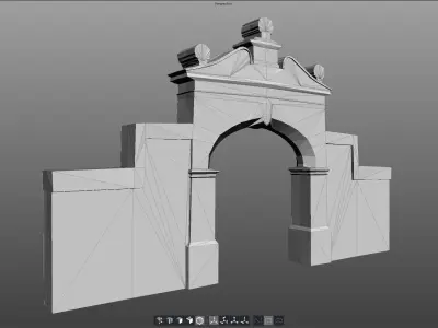 Stanway House Entrance Gate Low-poly 3D model