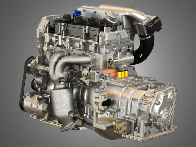 Altima Hybrid - 4 Cylinder 2012 Engine and Transmission  3D model