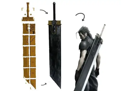 Buster Sword Final Fantasy 7 STL 3D Print Files 3D print model