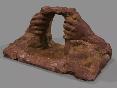 Cave Entrance Desert rock 03 Low-poly 3D model