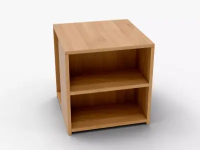Modern Wooden Book Shelf 3D Model - Low Poly Furniture Low-poly 3D model